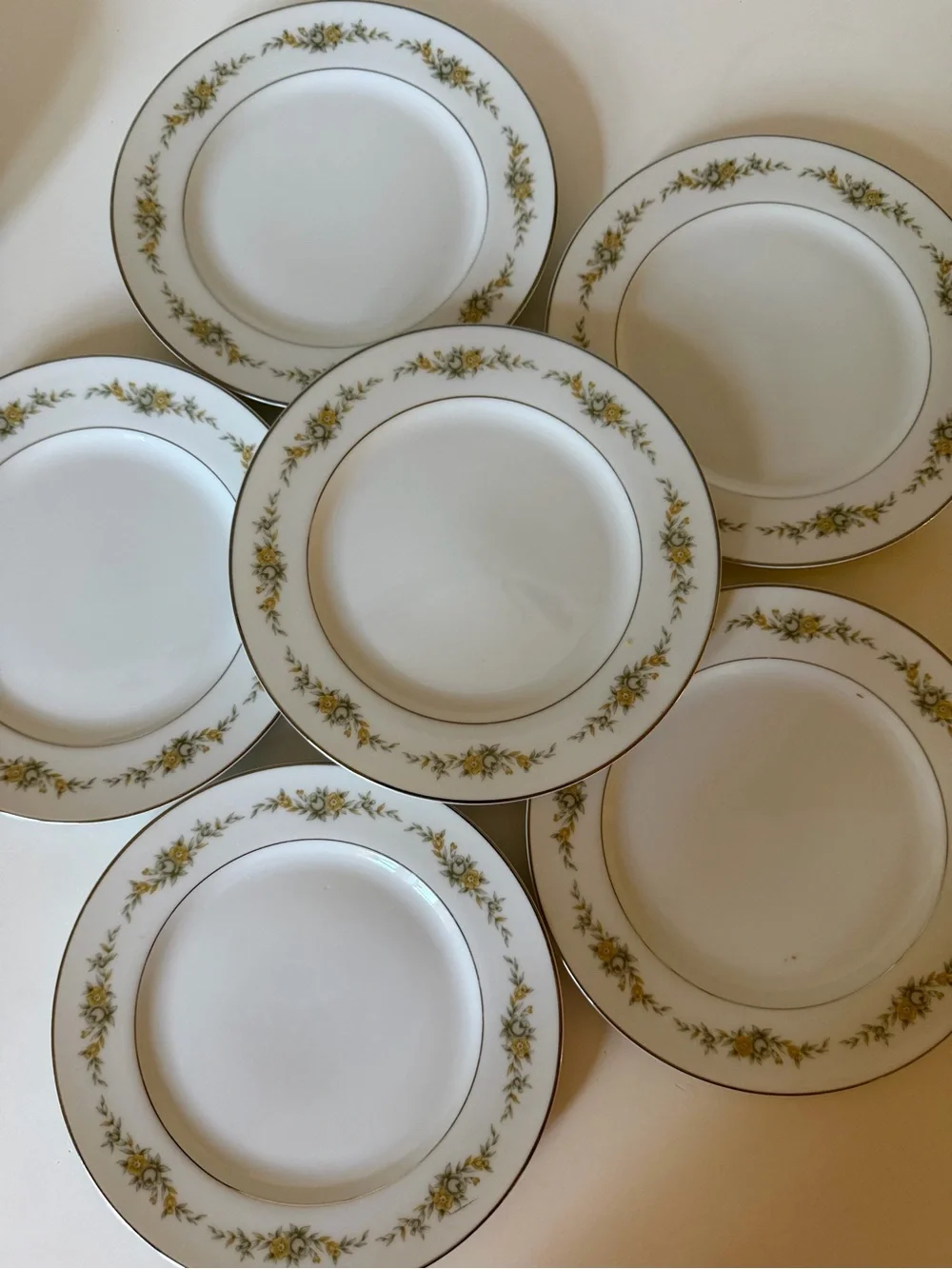 Vintage Four Crown China salad and bread and  butter plates set
